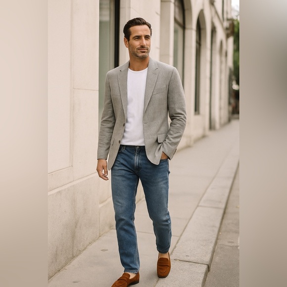 Club Monaco Gray Plaid Blazer - Picture 1 of 10